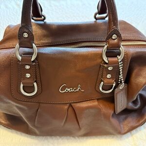 Coach Ashley Brown Leather Satchel